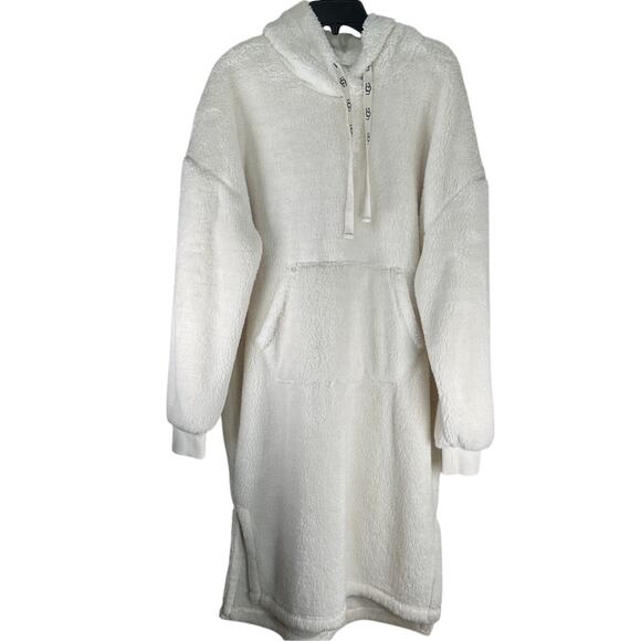 UGG Winola Oversized High Pile Fleece Hoodie Dress, size M/L, in cream cottage - Picture 2 of 8